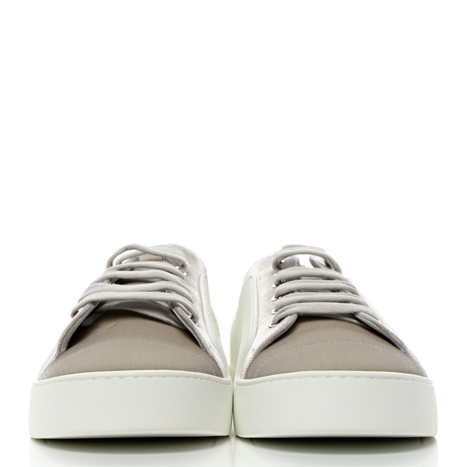 Chanel Velvet Calfskin Womens CC Sneakers 41 White Silver 3 of 13