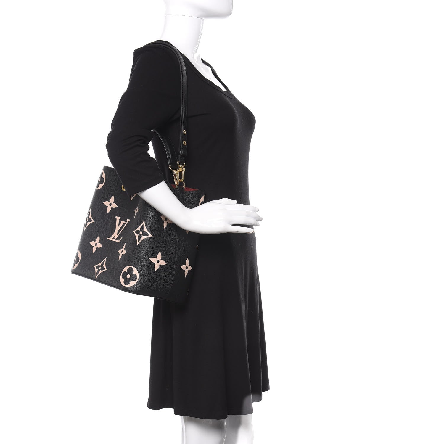 Louis Vuitton Empreinte Monogram Giant Neonoe MM Black Beige 2 of 8