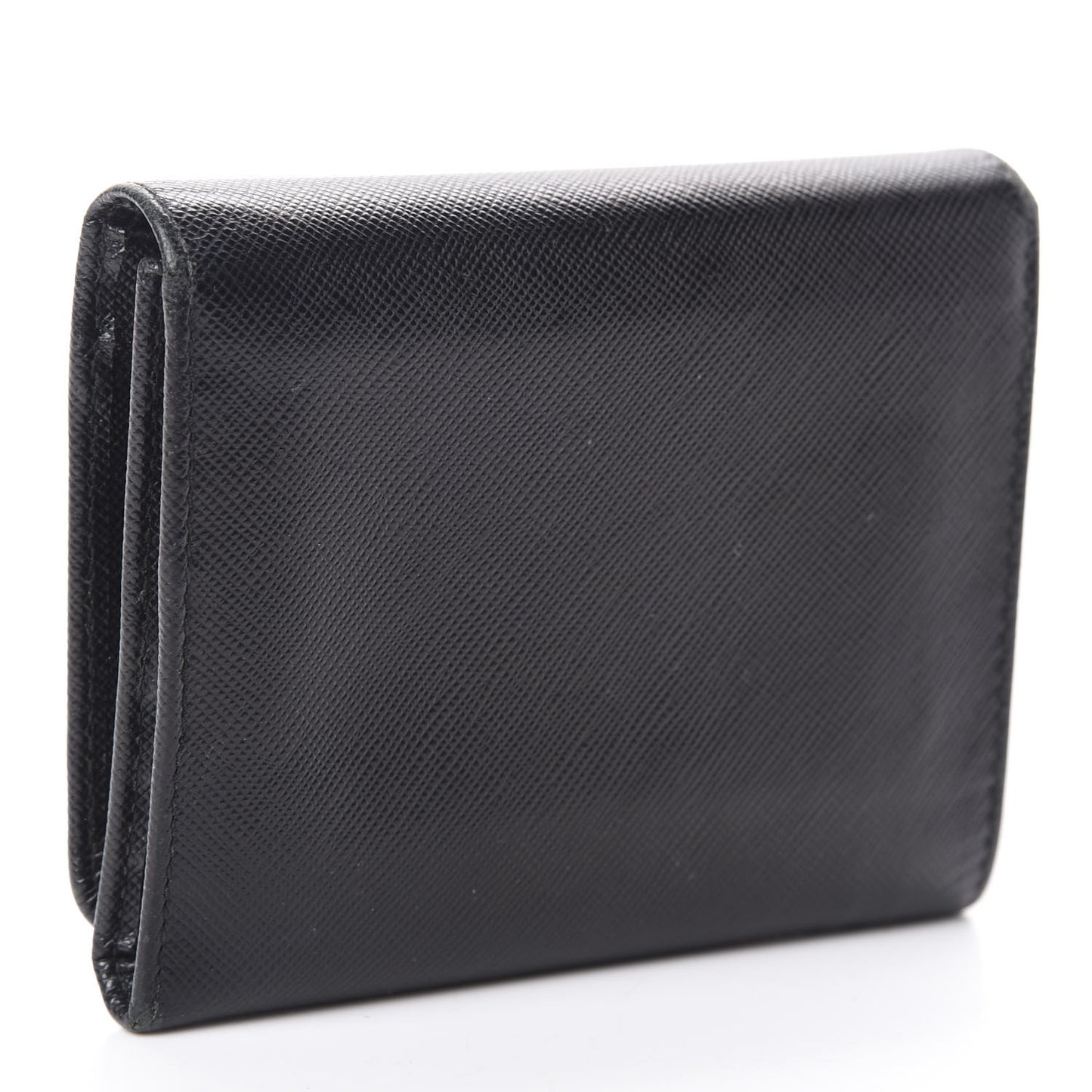 Saffiano Metal Tri-Fold Wallet Black