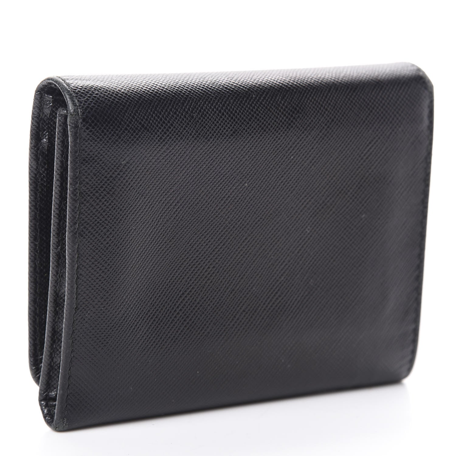 Prada Saffiano Metal Tri-Fold Wallet Black 3 of 6