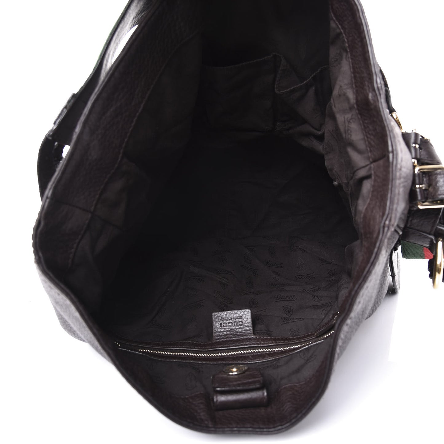 Pebbled Calfskin Medium Heritage Shoulder Bag Dark Brown