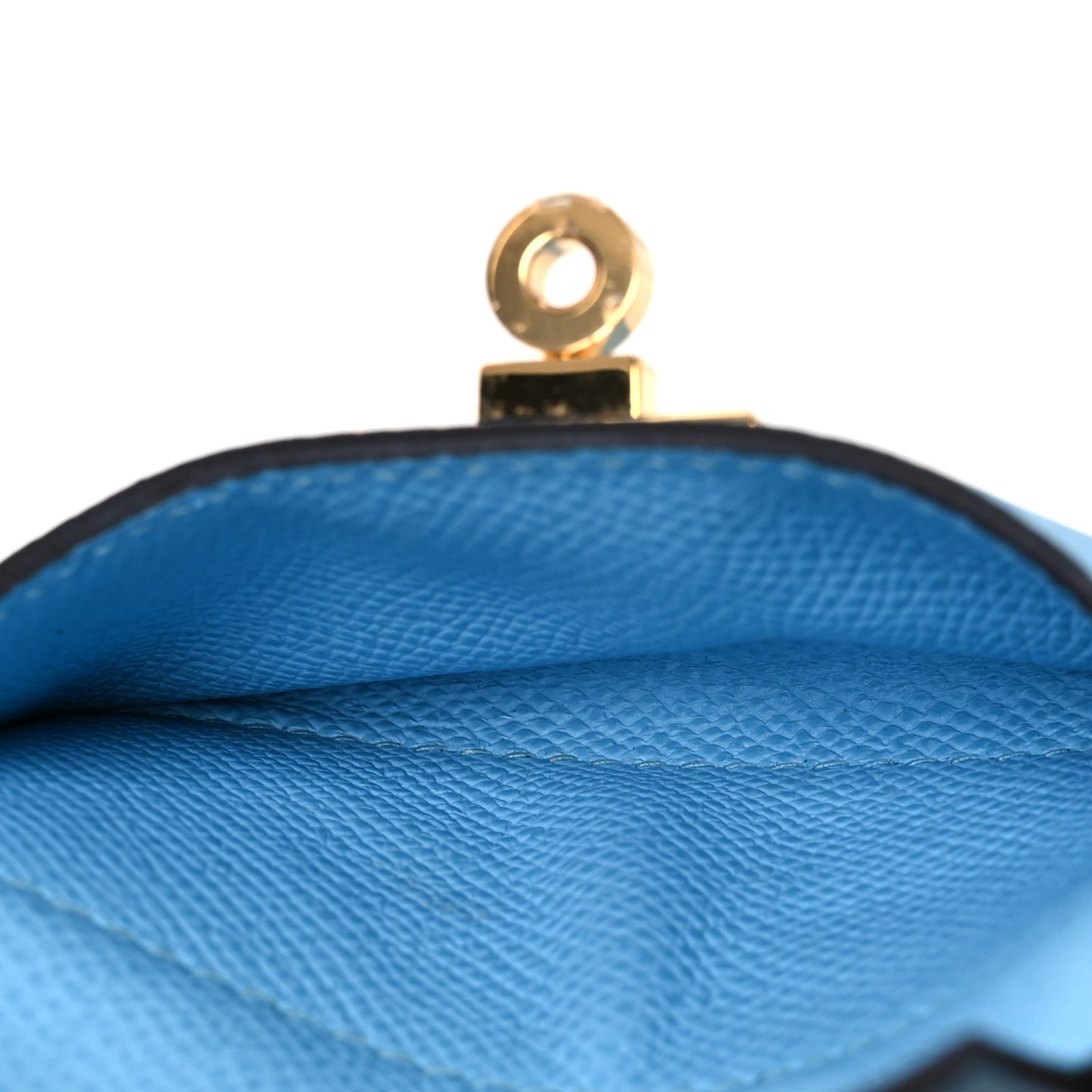 Swift Epsom Pocket Kelly Shoulder Strap Vert Vertigo Celeste