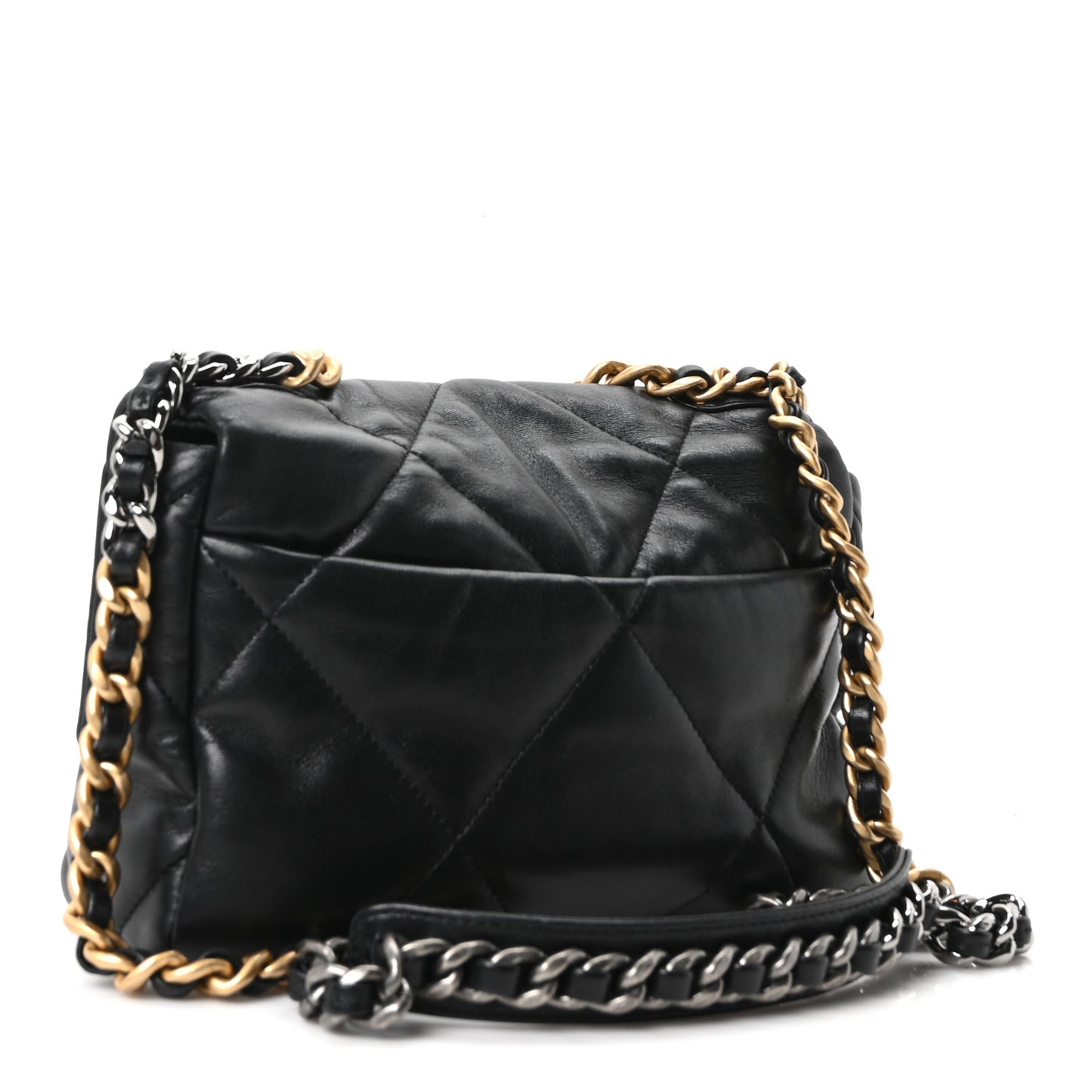 Lambskin Quilted Medium Chanel 19 Flap Black
