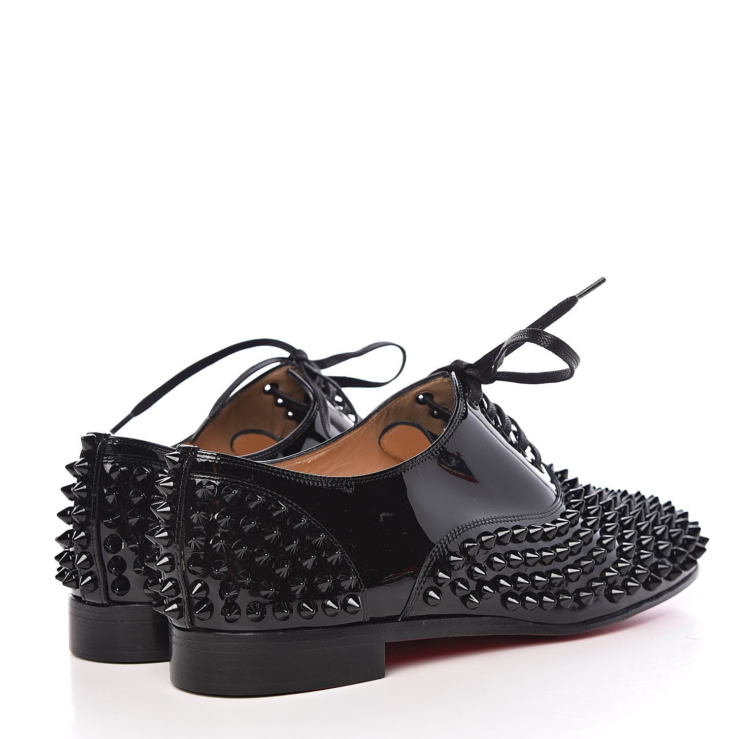 Christian Louboutin Patent Spike Freddy Flats 37.5 Black 4 of 12
