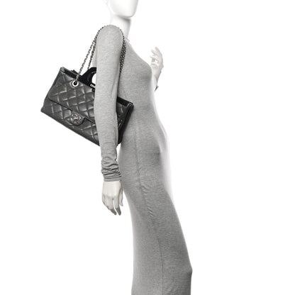 Chanel Glazed Calfskin Quilted Small CC Delivery Tote Grey 2 of 10