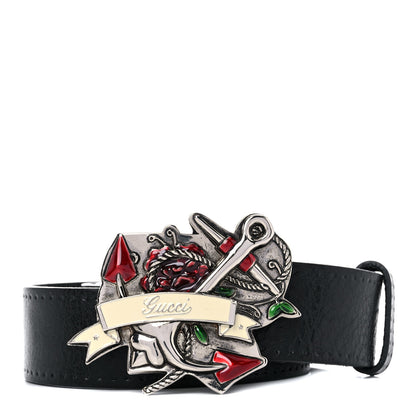 Gucci Calfskin Anchor Buckle Belt 90 36 Black 1 of 7