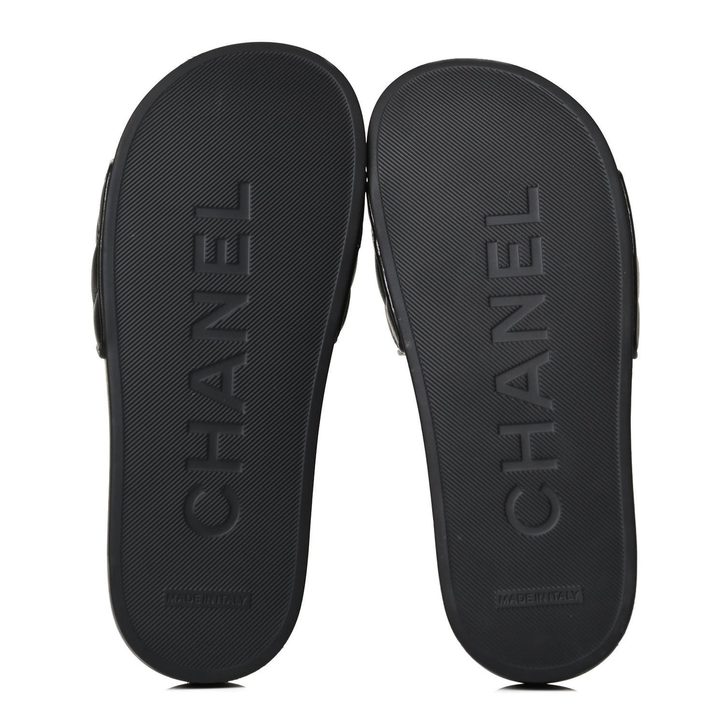Lambskin Quilted CC Mules Sandals 35 Black