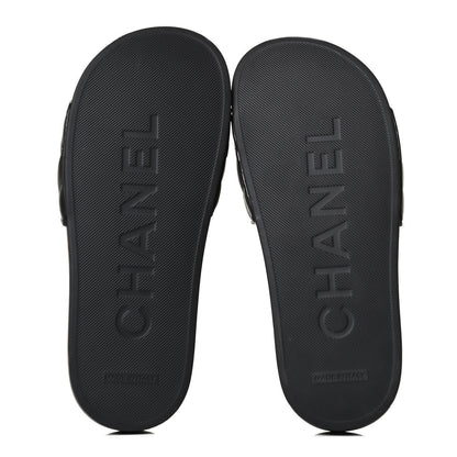 Chanel Lambskin Quilted CC Mules Sandals 35 Black 7 of 11