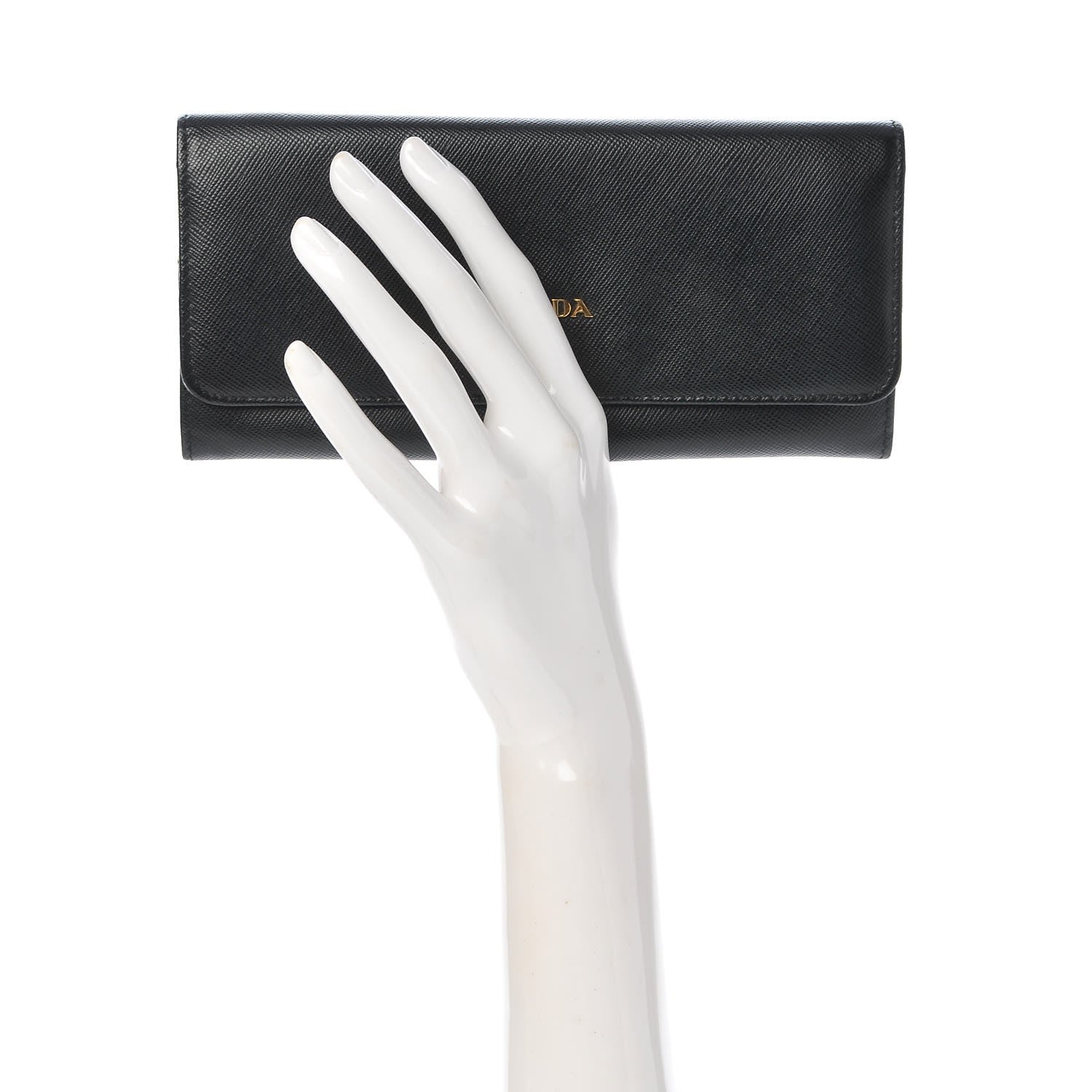 Prada Saffiano Multicolor Continental Flap Wallet Black Peonia 2 of 7