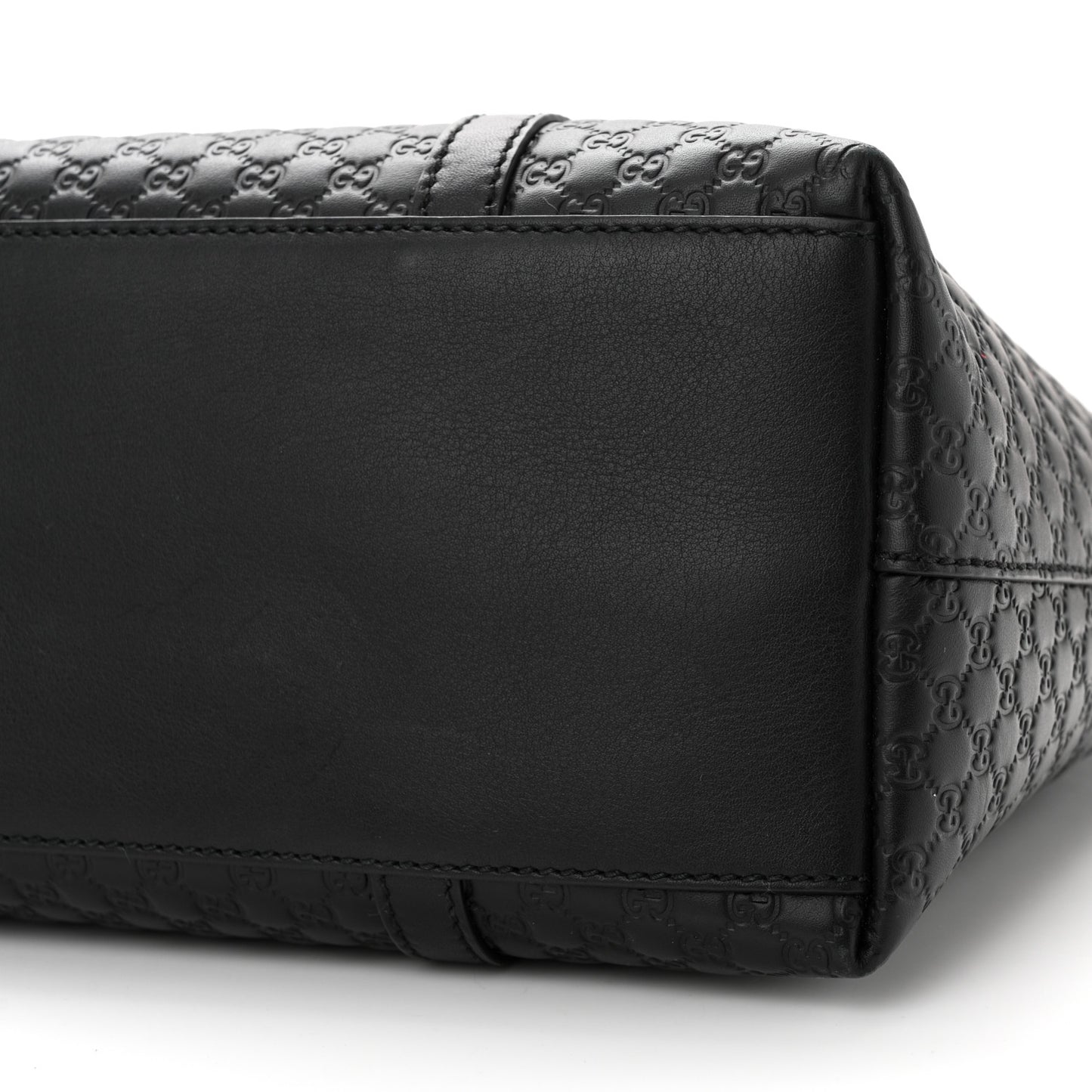Soft Microguccissima Small Zippered Satchel Black