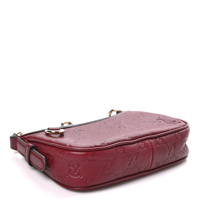 Gucci GG Calfskin Embossed Emblem Mini Shoulder Bag Rosso Ancora 4 of 10