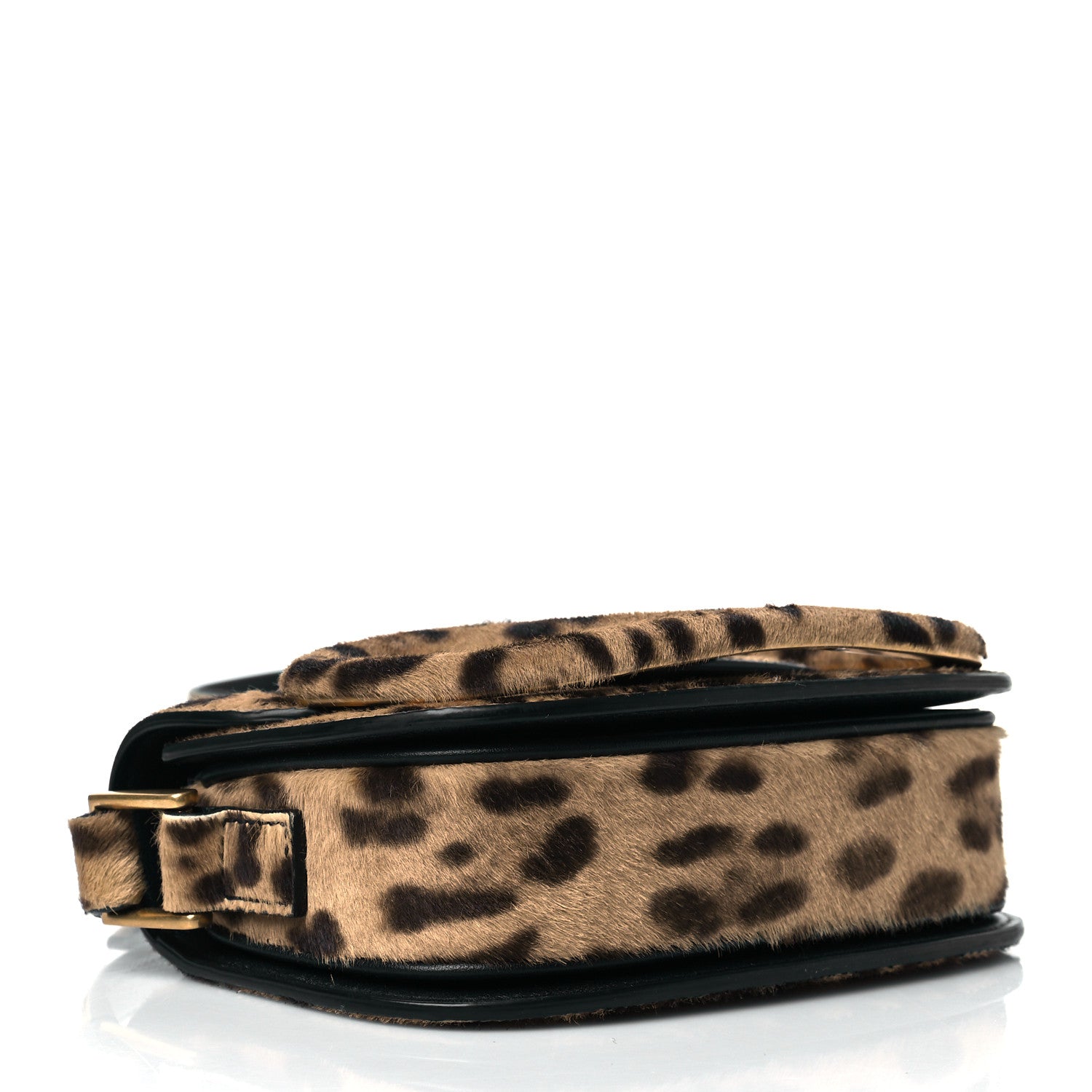 Valentino Garavani Calf Hair Leopard Print Small Supervee Crossbody Bag Black Marrone 3 of 8