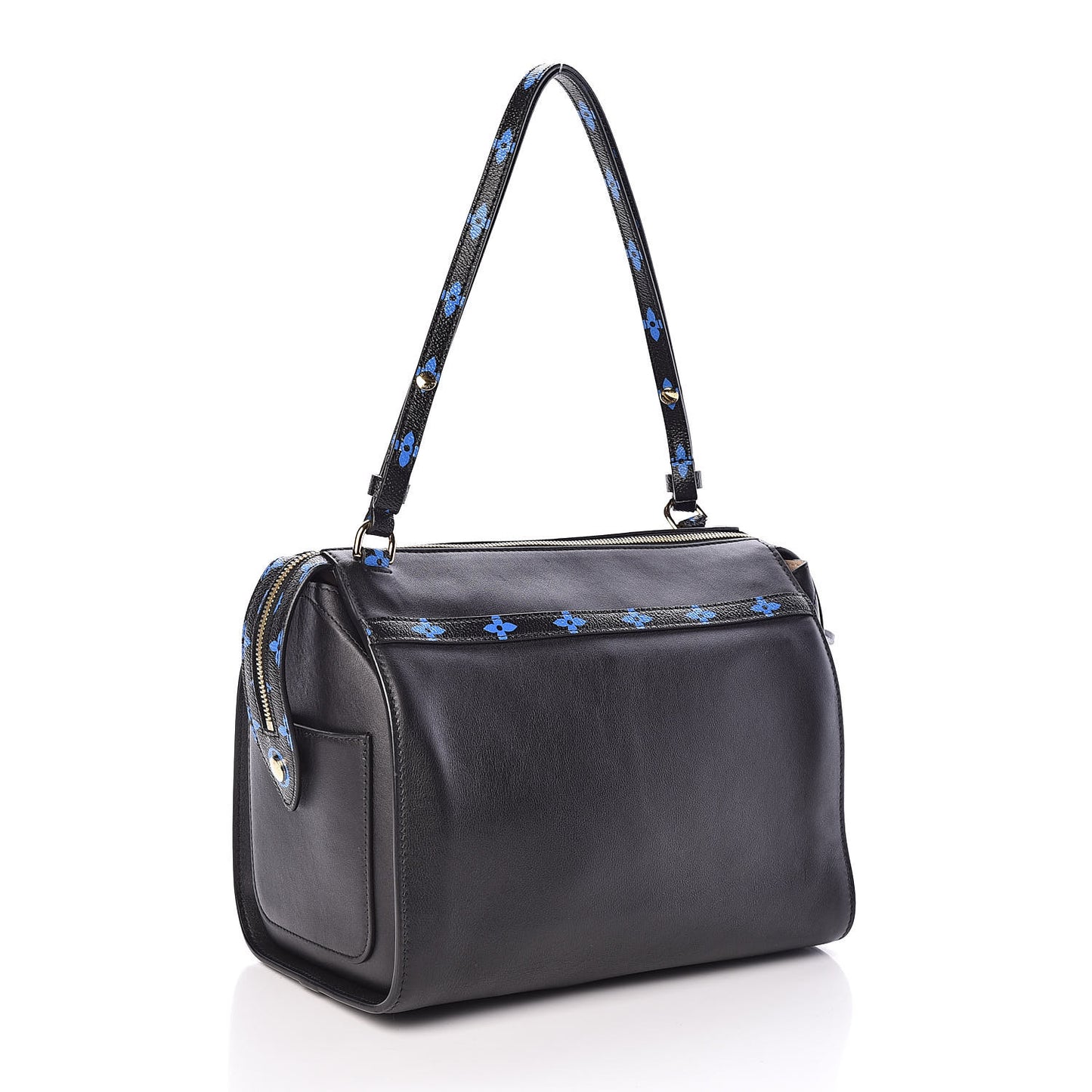 Smooth Calfskin Colored Monogram Speedy Amazon MM Blue Black