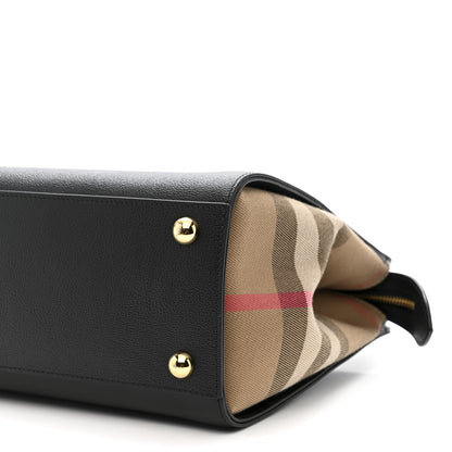 Burberry Calfskin Mega Check Small Banwell Tote Black 9 of 9