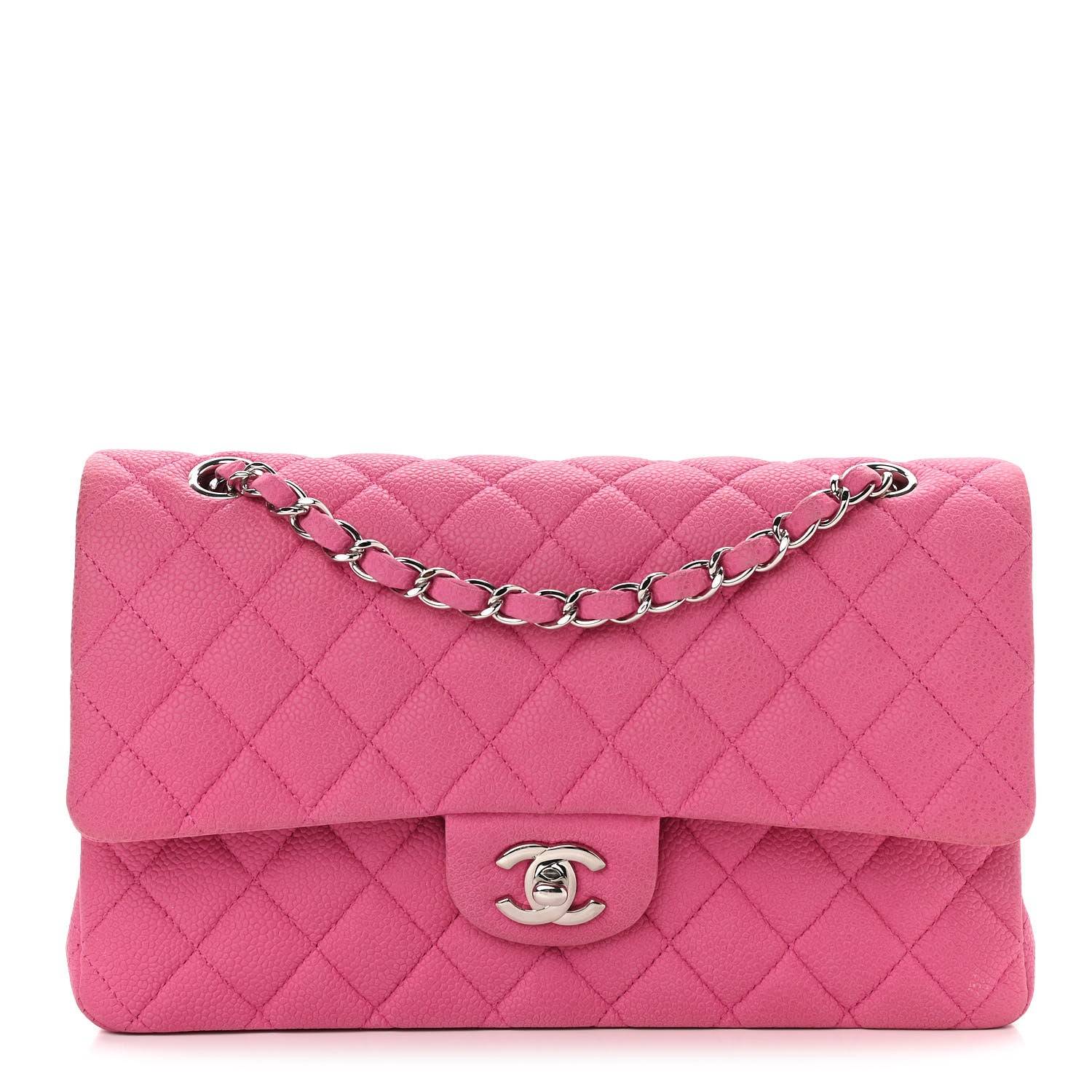 Chanel Iridescent Caviar Quilted Medium Double Flap Pink 1 of 13