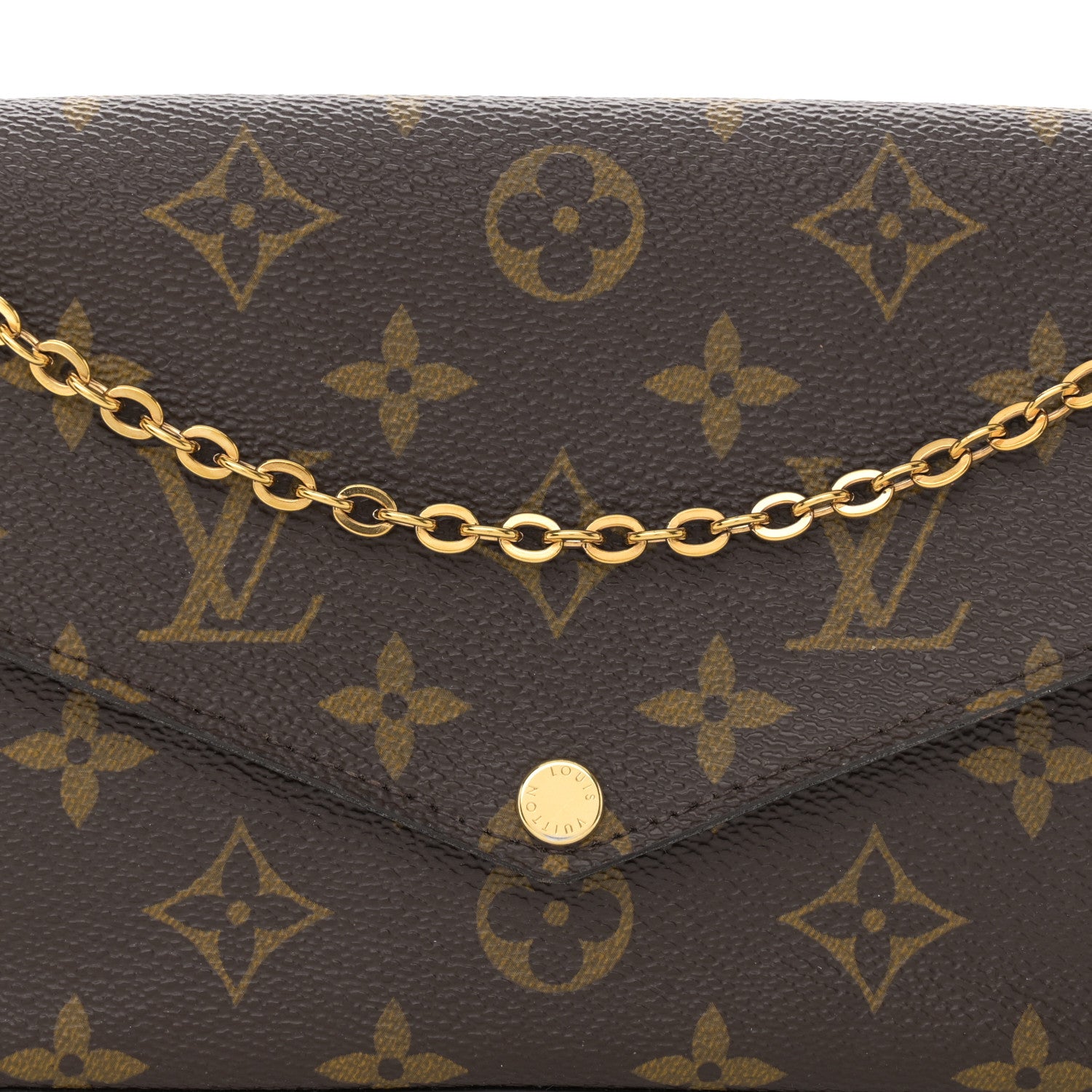 Louis Vuitton Monogram Pochette Felicie Chain Wallet Fuchsia 10 of 13