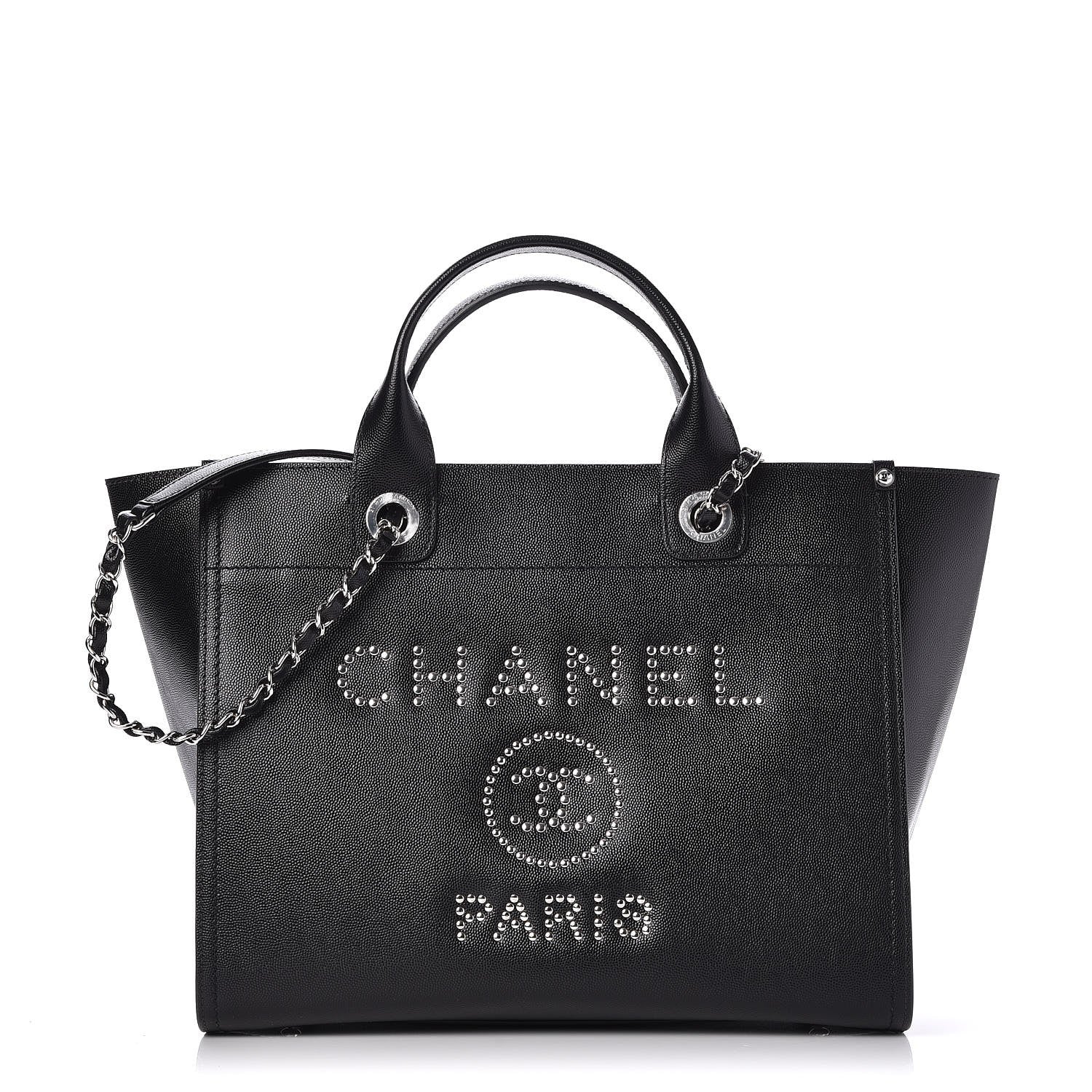 Chanel Caviar Small Studded Deauville Tote Black 1 of 8