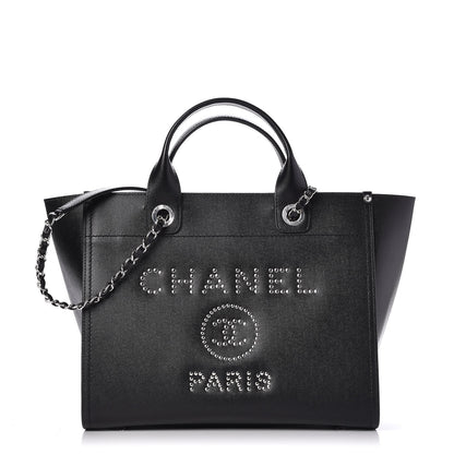Chanel Caviar Small Studded Deauville Tote Black 1 of 8