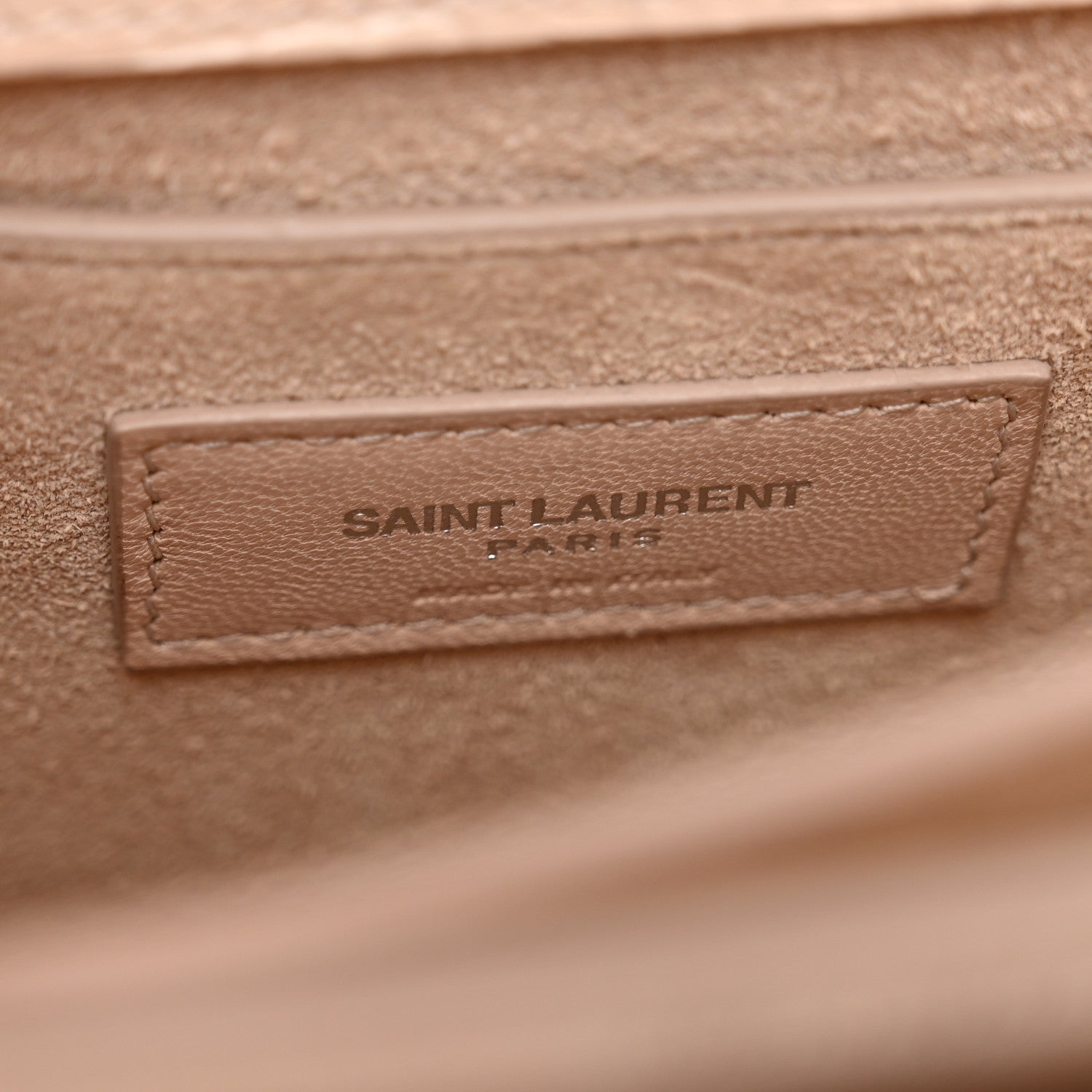 Saint Laurent Calfskin Crocodile Embossed Medium Monogram Sunset Rose Antic 7 of 11