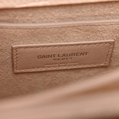 Saint Laurent Calfskin Crocodile Embossed Medium Monogram Sunset Rose Antic 7 of 11