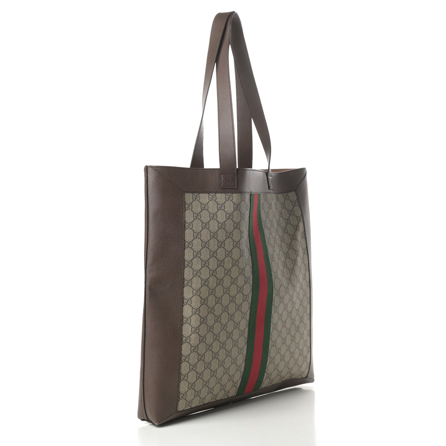 GG Supreme Monogram Web Large DIY Ophidia Vertical Shopping Tote Brown