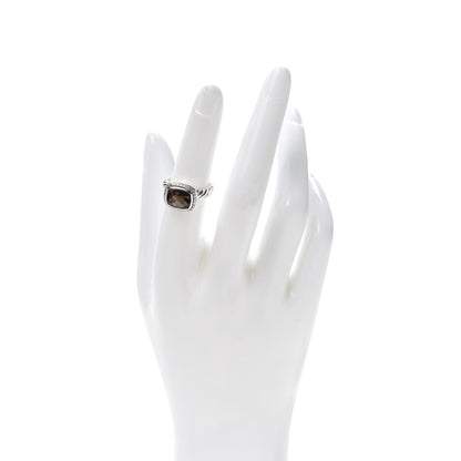 David Yurman Sterling Silver Diamond Smoky Quartz 10mm Noblesse Ring 52 6 2 of 5