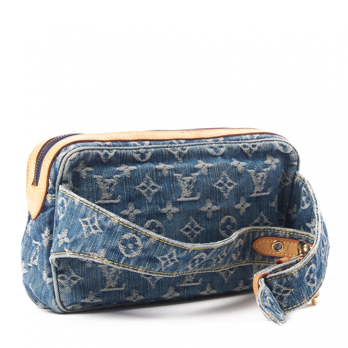Monogram Denim Bum Bag Blue