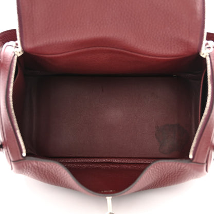 Hermes Taurillon Clemence Lindy 26 Bordeaux 5 of 11