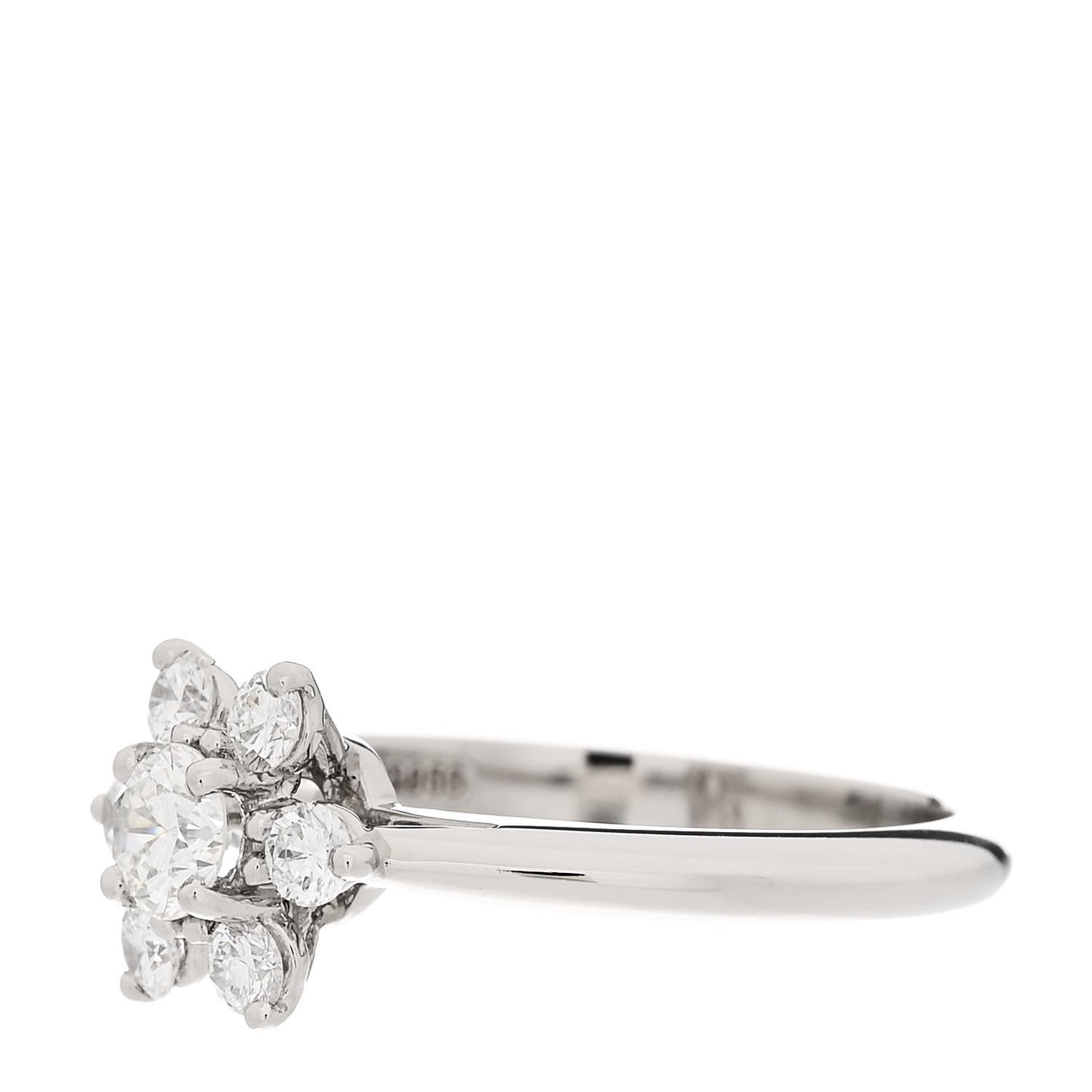 Platinum Diamond Flower Ring 48 4.5