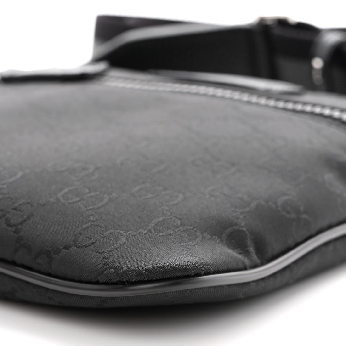 Nylon Monogram Mini Flat Messenger Bag Black