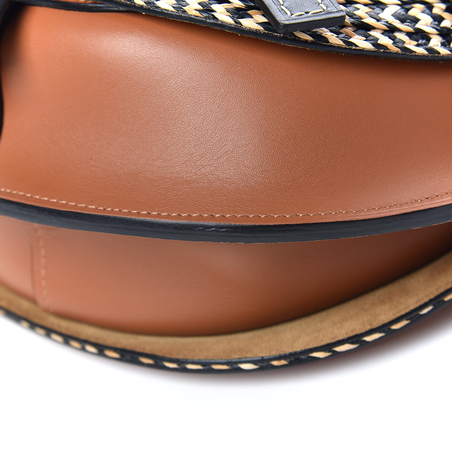 Loewe Calfskin Woven Raffia Small Gate Crossbody Bag Tan 8 of 8