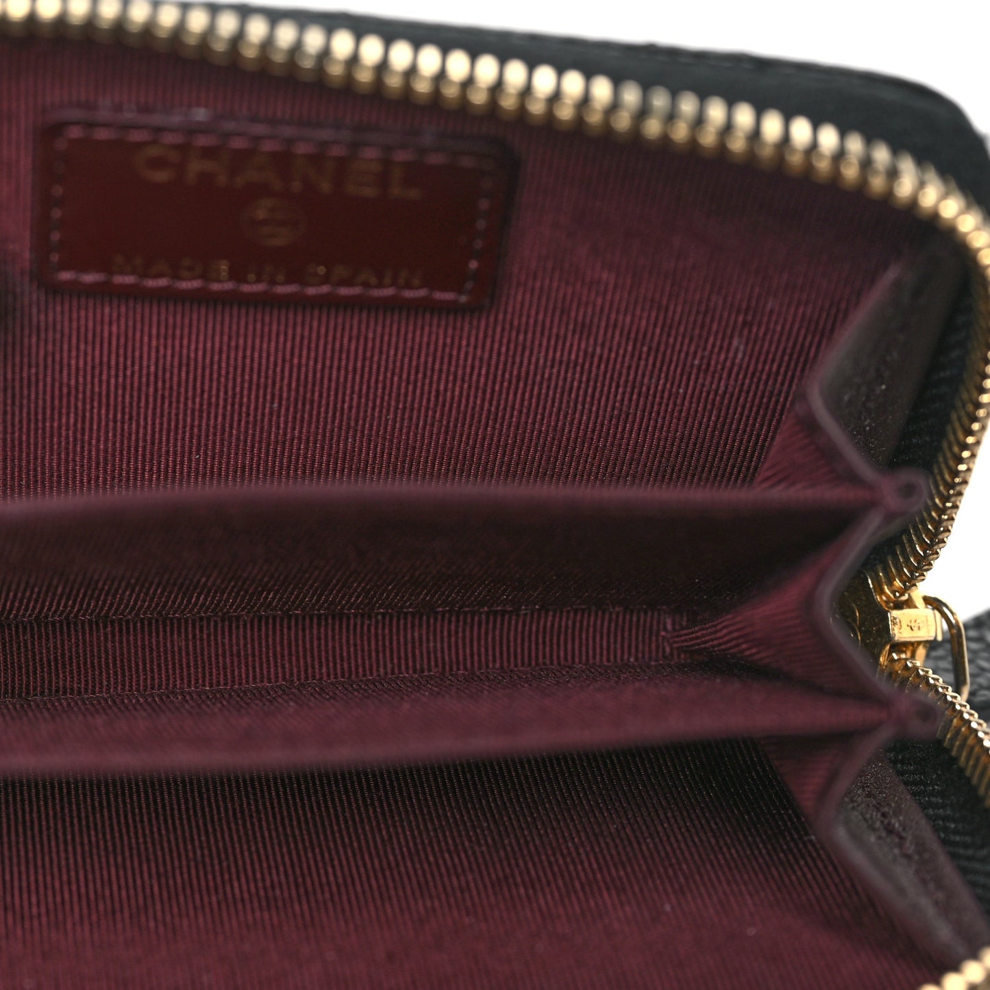 Caviar Quilted Zip Coin Purse Black