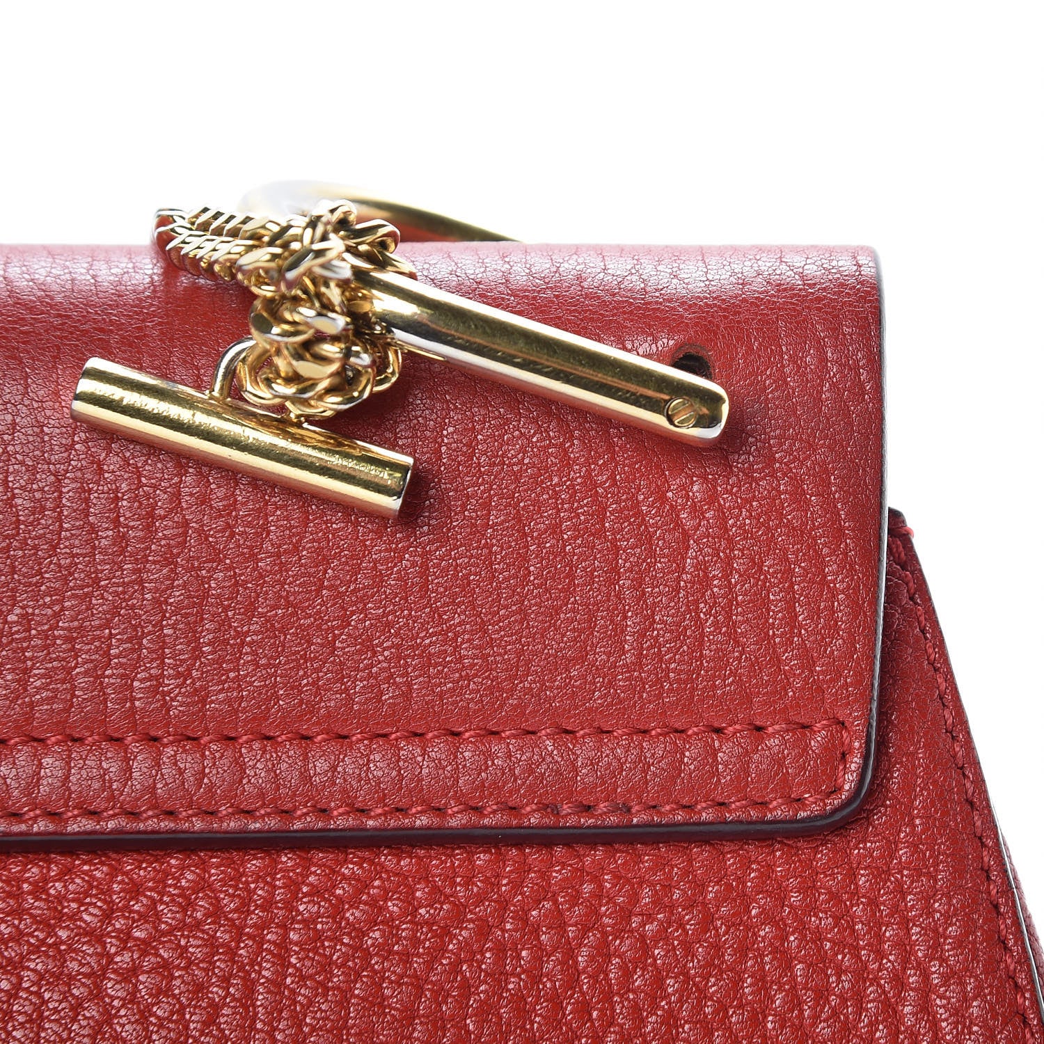 Chloe Grained Lambskin Mini Drew Shoulder Bag Plaid Red 18 of 19