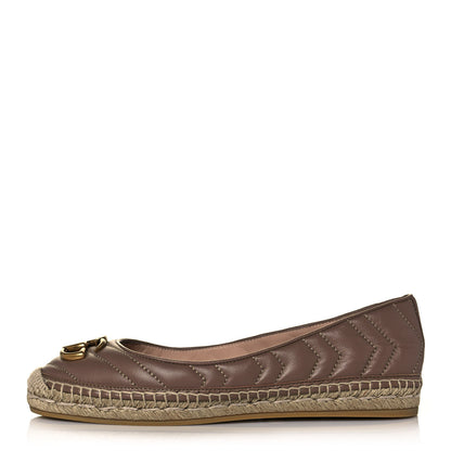 Gucci Nappa Matelasse GG Marmont Espadrilles 38.5 Tan 1 of 11