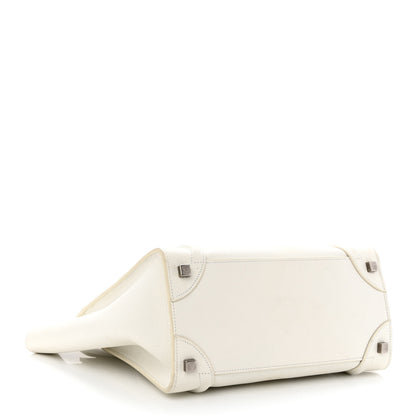 Celine Drummed Calfskin Micro Luggage White 4 of 14