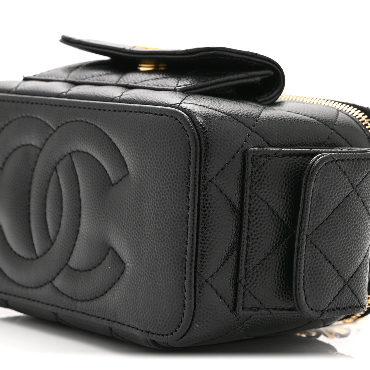 Chanel Caviar Quilted Polly Pocket East West Top Vanity With Chain Black 11 of 11