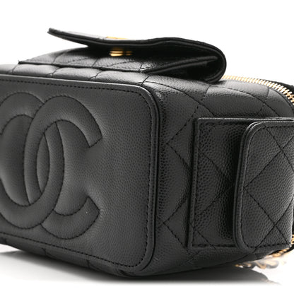 Chanel Caviar Quilted Polly Pocket East West Top Vanity With Chain Black 11 of 11
