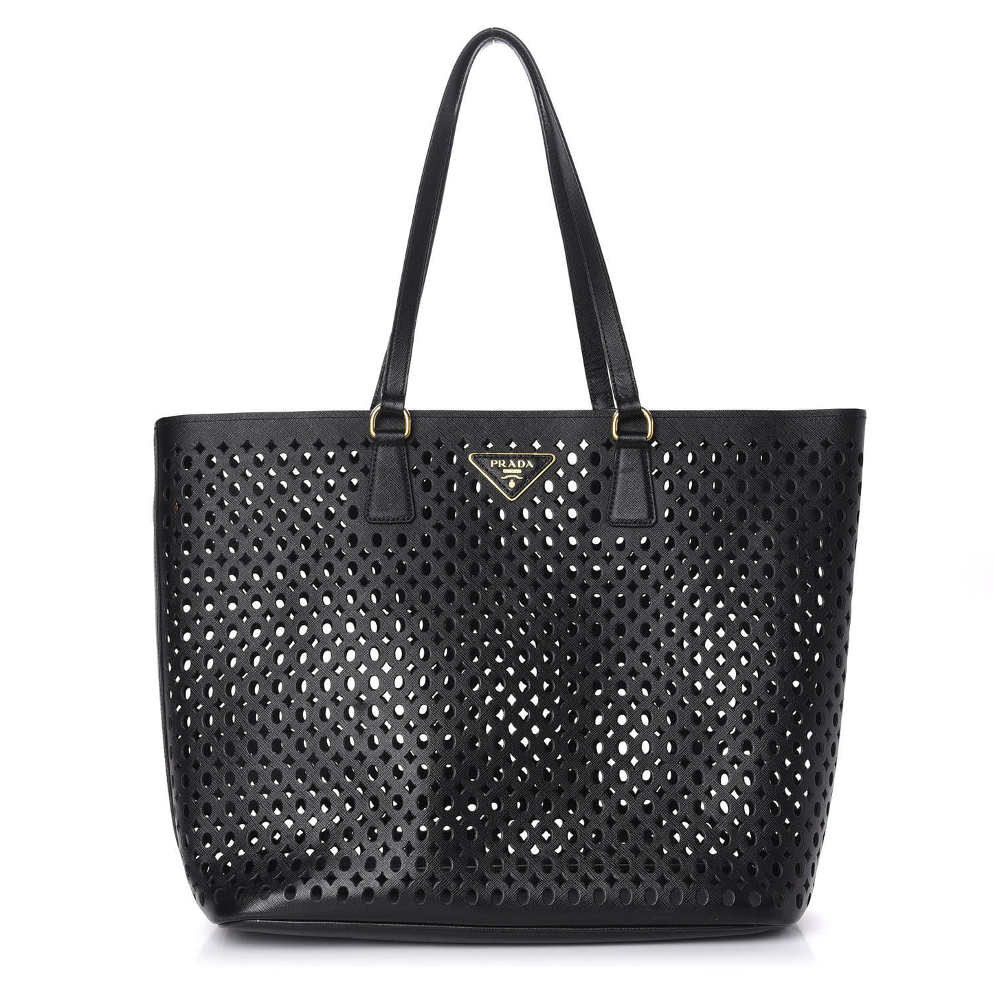 Saffiano Perforated Tote Black