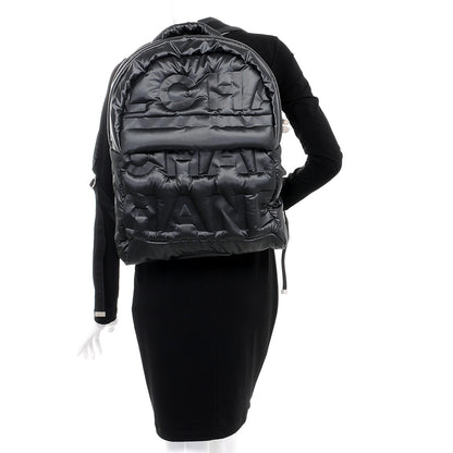 Chanel Nylon Embossed Doudoune Backpack Black 2 of 8