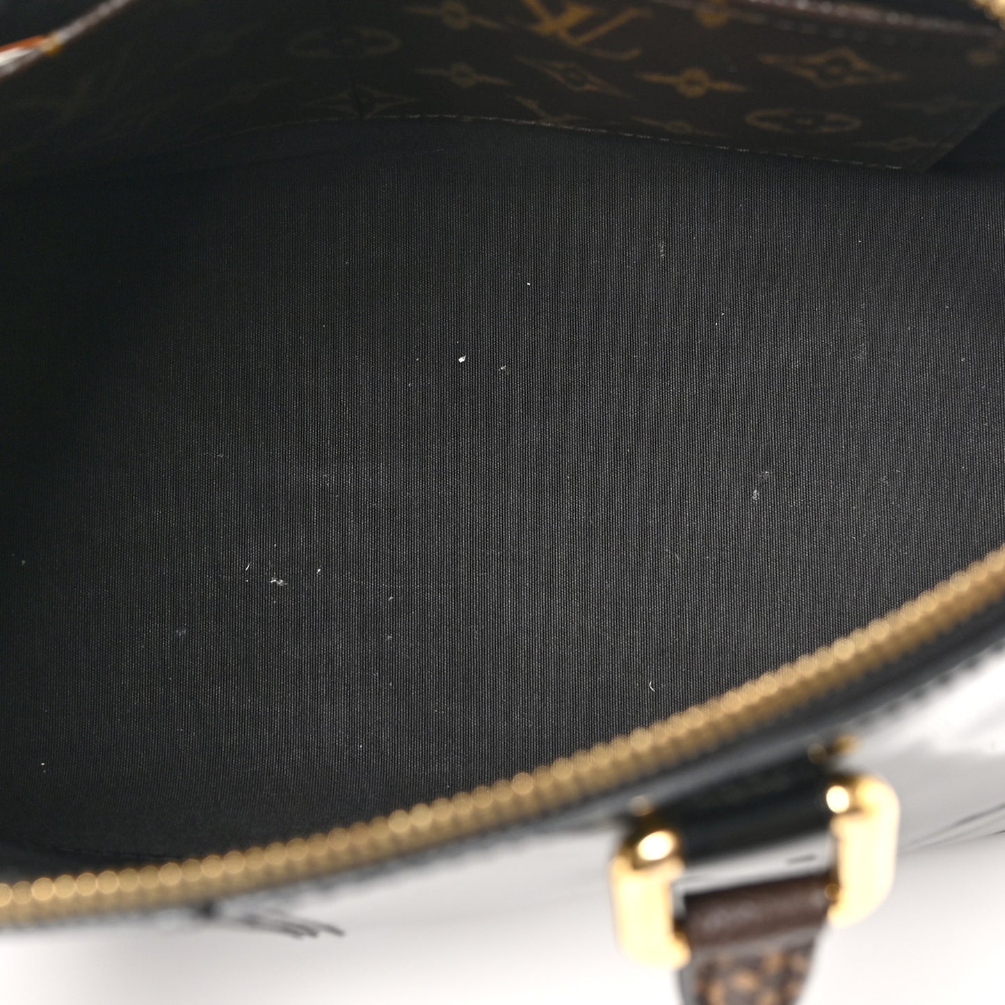 Patent Calfskin Miroir Tote Black