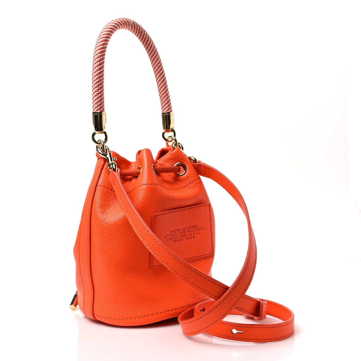 6433◆ MARC JACOBS THE BUCKET バッグ オレンジ　美品 Marc Jacobs Grained Calfskin The Bucket Bag Orange 1220581