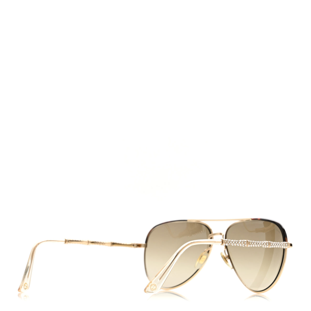 Gucci Crystal Bamboo Aviator Sunglasses GG4276/N/S Gold 4 of 10