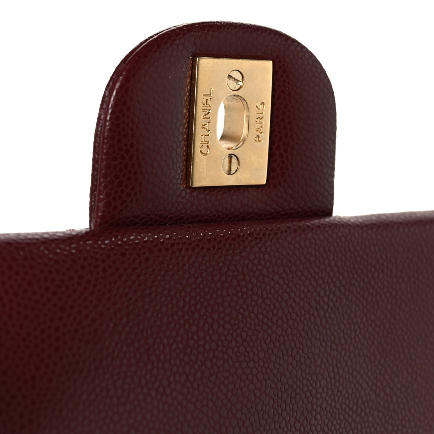 Caviar Quilted Small Handy CC Flap Burgundy