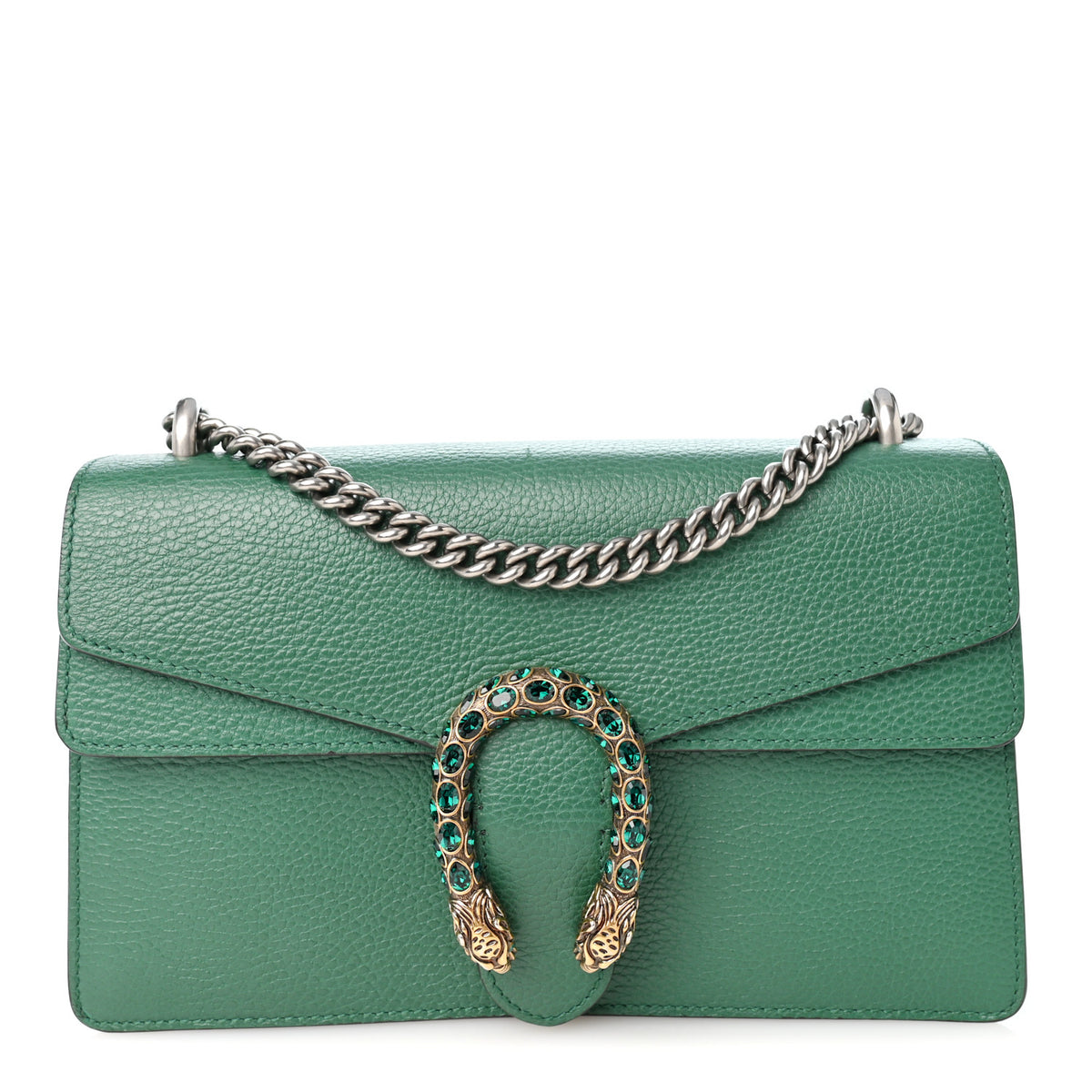 Gucci Dollar Calfskin Crystal Small Dionysus Shoulder Bag Emerald 1 of 10