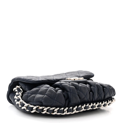 Chanel Washed Lambskin Quilted Mini Chain Around Flap Navy Blue 4 of 11