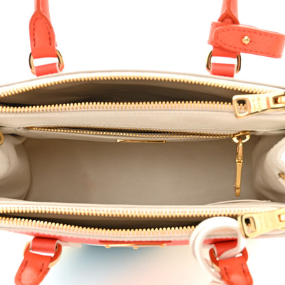 Prada X ALEX DA CORTE Saffiano Special Edition Small Galleria Double Zip Tote White Arancio 5 of 10