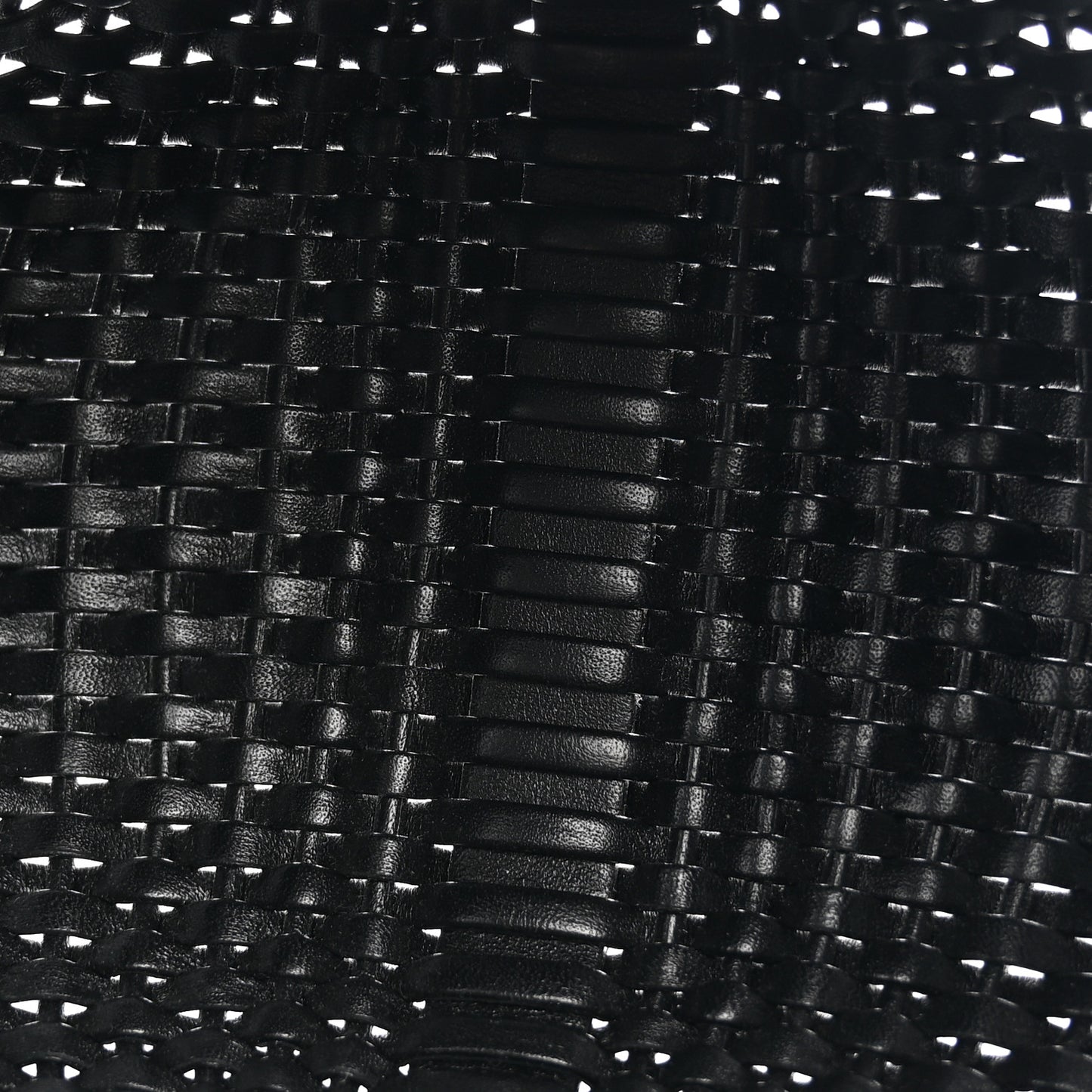 Calfskin Woven Mini Diamond Basket Bag Black
