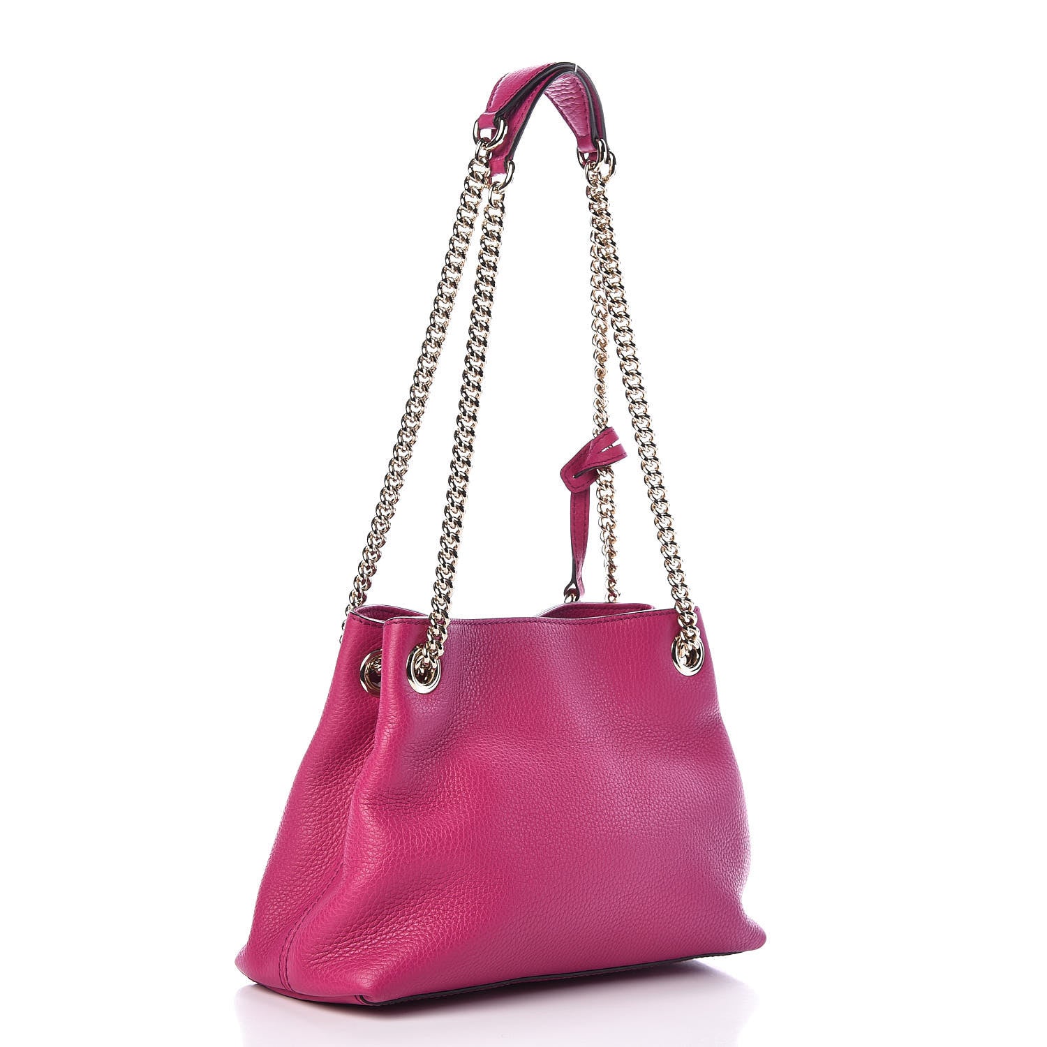 Gucci Cellarius Calfskin Small Soho Chain Shoulder Bag Bright Bouganville 3 of 9
