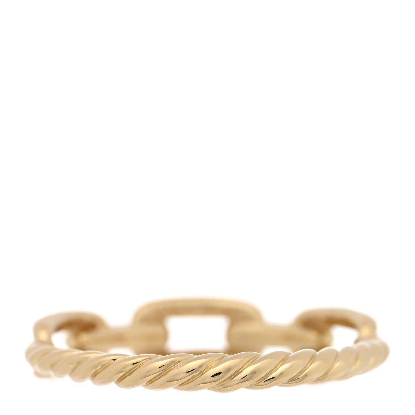 18K Yellow Gold Diamond 4.5mm Stax Single Row Chain Link Ring 54 7