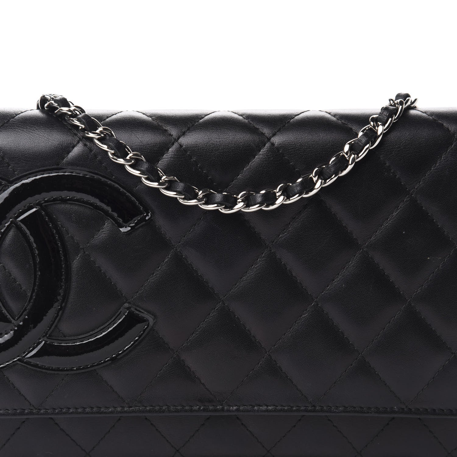 Chanel Calfskin Quilted Cambon Wallet On Chain WOC Black 14 of 15